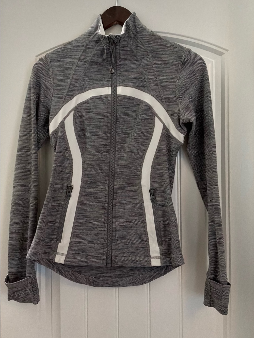 Lululemon Define Jacket, White/ Gray, Size 4